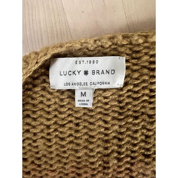 Lucky Brand Brown Ombre Dye Oversize Open Cardigan In Rust Wool Blend Size M - Picture 11 of 15